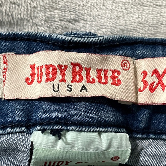 Judy Blue Jeans Womens 3XL Skinny Fit Distress Med Wash Blue 30” Inseam Mid Rise - Picture 11 of 13